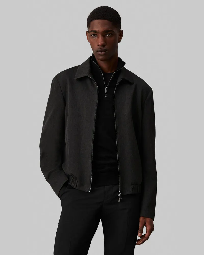 Calvin Klein Herren Jacke aus Flannel Anthrazit