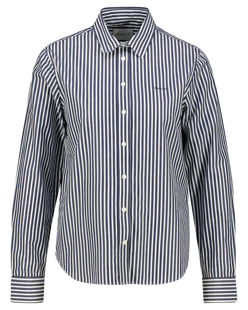 Gant Damen Bluse Regular Fit Langarm Marine