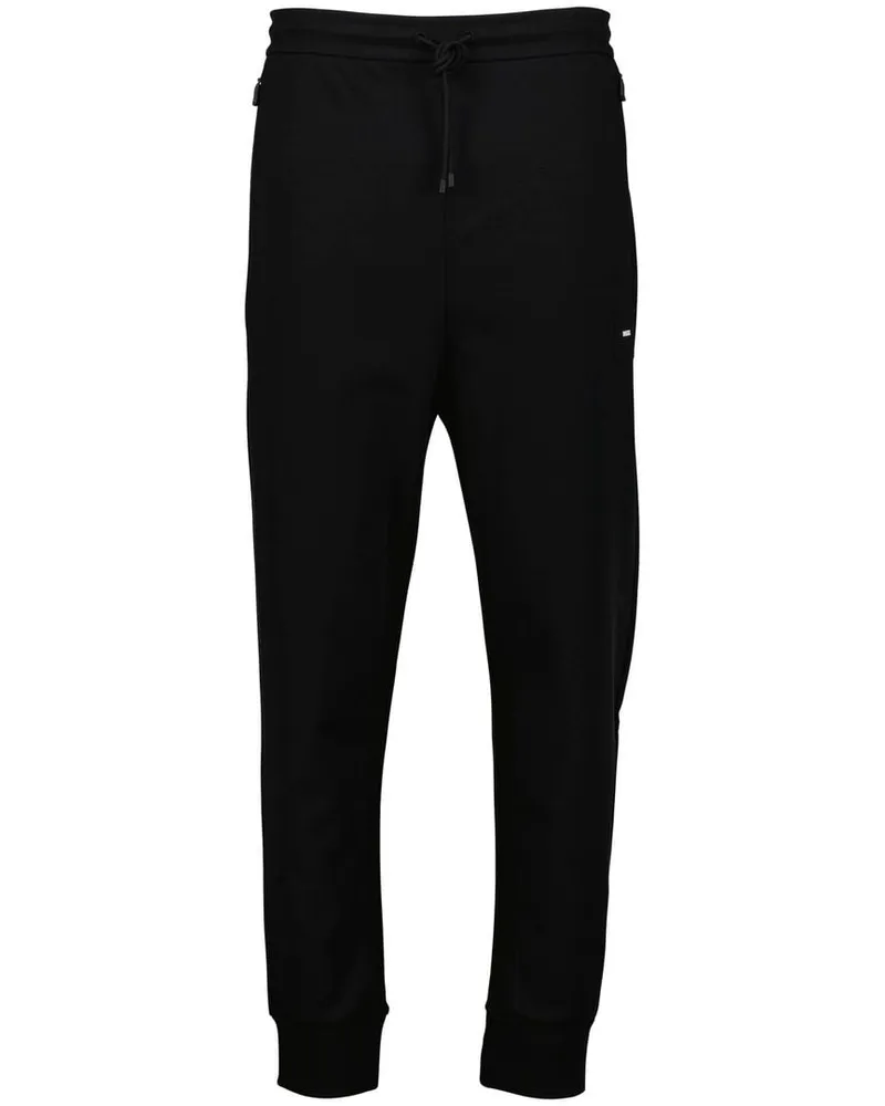 HUGO BOSS Herren Jogginghose HADIKO RIB Regular Fit Schwarz