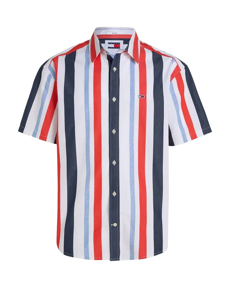 Tommy Hilfiger Herren Hemd Relaxed Fit Kurzarm Weiss