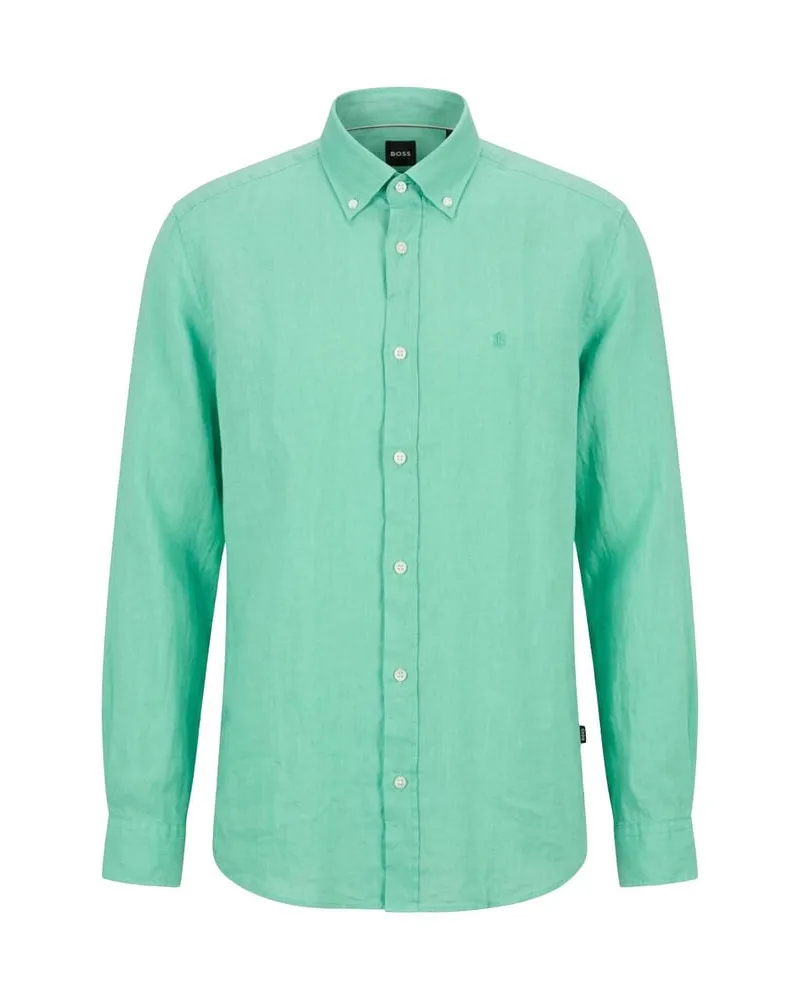 HUGO BOSS Herren Hemd H-LIAM Regular Fit Grün