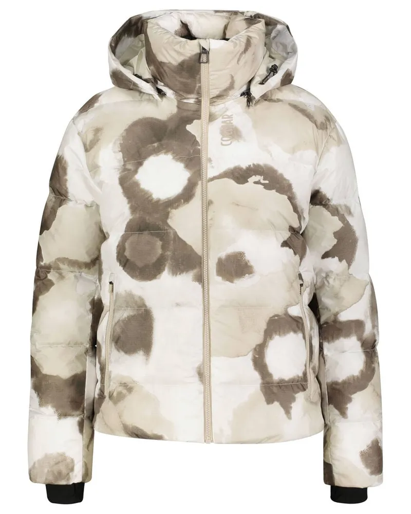 Colmar Damen Skijacke mit Daunen mit Aquarell-Print Offwhite
