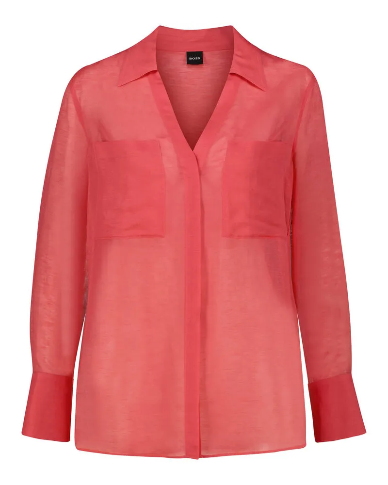 HUGO BOSS Damen Hemdbluse aus Ramie BOSALA Beere