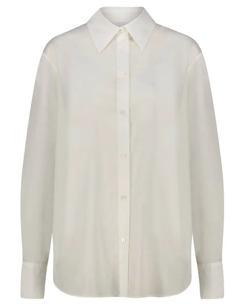 Totême Damen Bluse KIMONO SLEEVE Oversized Langarm Weiss