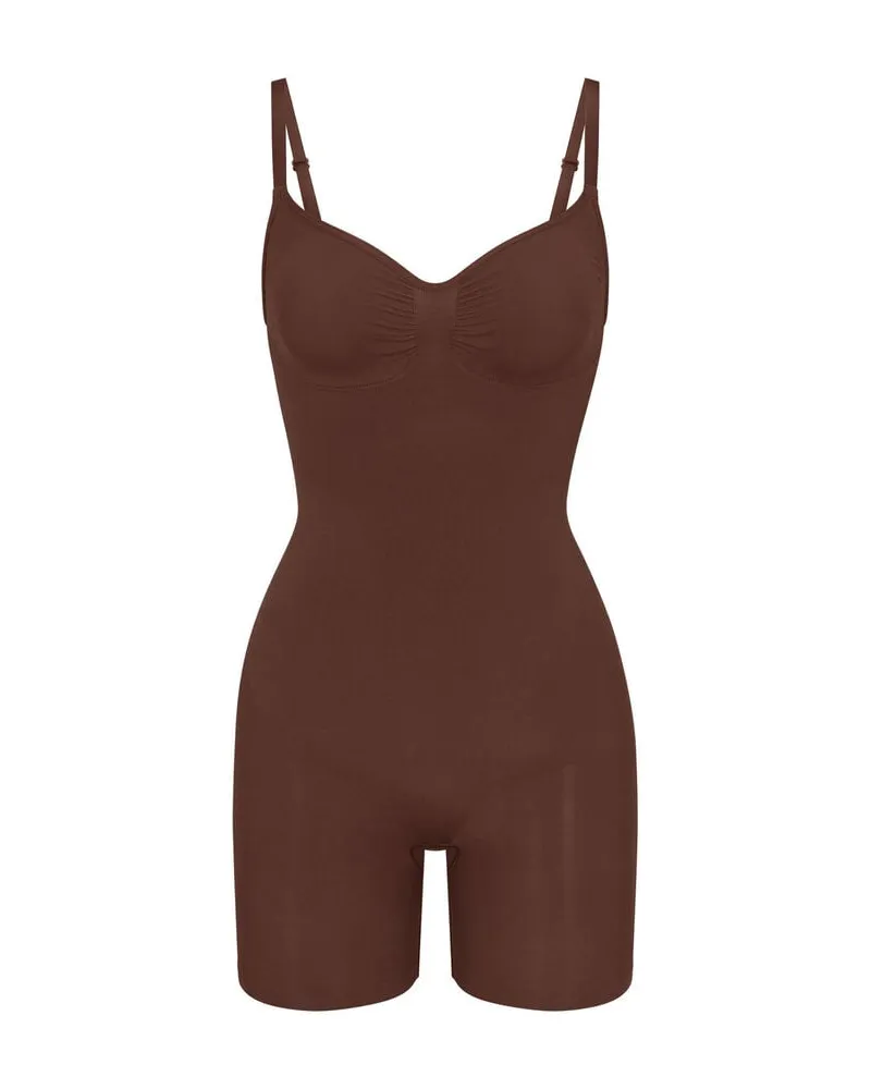 SKIMS Damen Bodysuit SEAMLESS SCULPT MID THIGH Braun