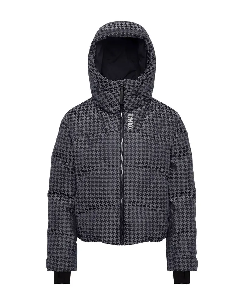 Colmar Damen Daunenjacke mit Hahnentrittmuster Schwarz