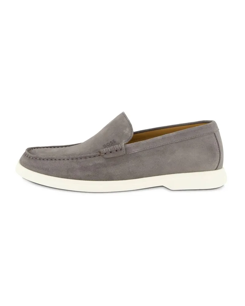 HUGO BOSS Herren Loafer aus Veloursleder SIENNE_LOAF Grau