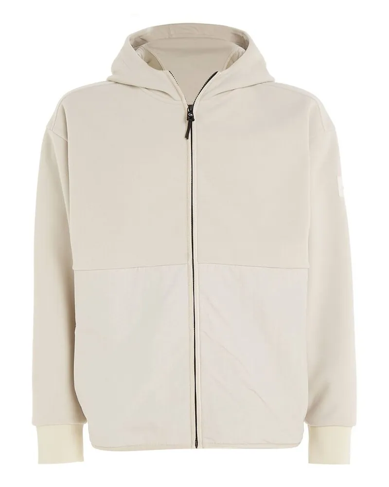 Calvin Klein Herren Fleecejacke BONDED FLEECE ZIP HOODED JACKET Beige