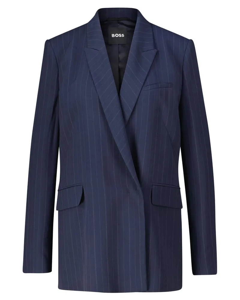 HUGO BOSS Damen Blazer mit Nadelstreifen JANKA-DB2 Relaxed Fit Anthrazit