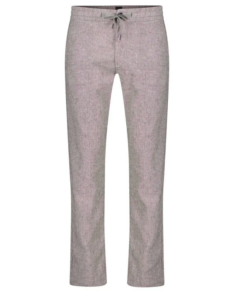 HUGO BOSS Herren Hose mit Leinen SANDERSON-L Regular Fit Braun