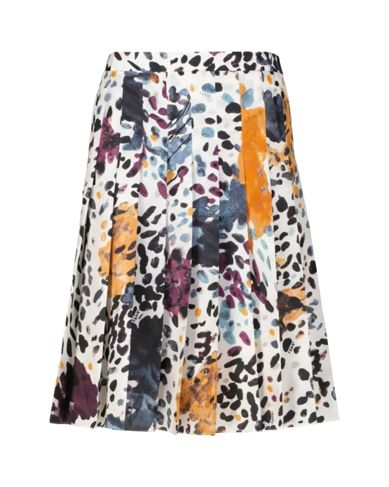 Fendi Damen Faltenrock aus Seide Mehrfarbig