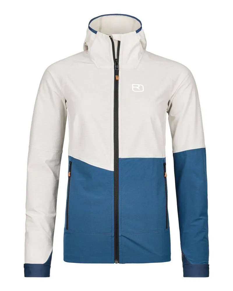 Ortovox Damen Softshell-Jacke mit Kapuze PUNTA BERRINO Athletic Fit Weiß