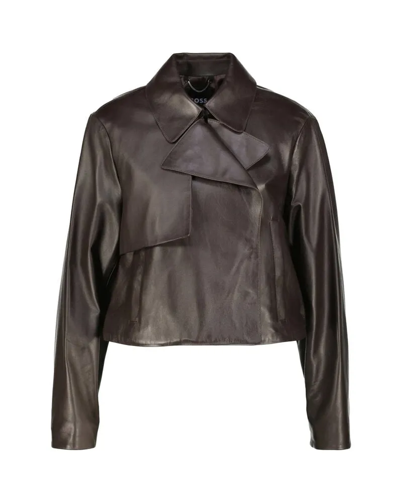 HUGO BOSS Damen Lederjacke SARCAE Braun