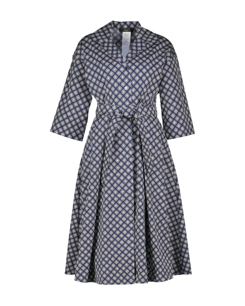 Max Mara Damen Blusenkleid aus Baumwoll-Popeline Marine