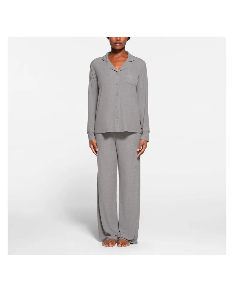 SKIMS Damen Pyjama aus Modal-Mix Anthrazit