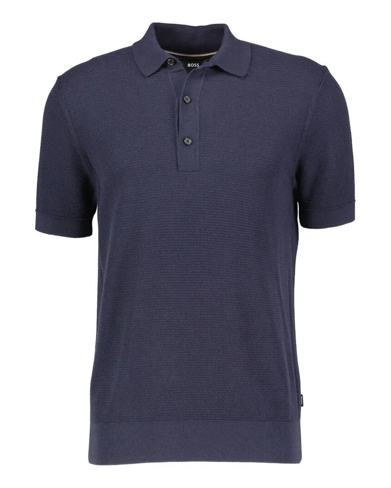 HUGO BOSS Herren Strickpoloshirt H-IANNOTTI Marine
