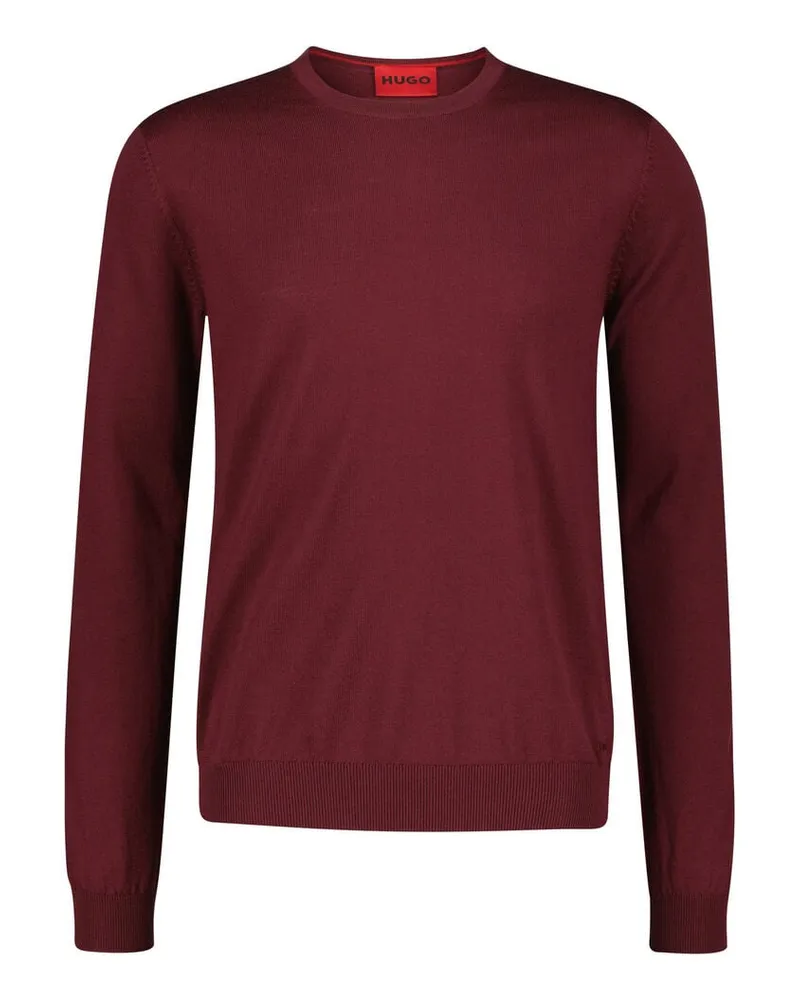 HUGO BOSS Herren Strickpullover aus Wolle SAN CEDRIC-M1 Regular Fit Bordeaux