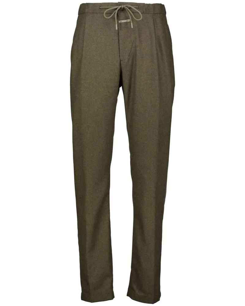 Closed Herren Bundfaltenhose mit Wolle VIGO TAPERED Regular Fit Grün