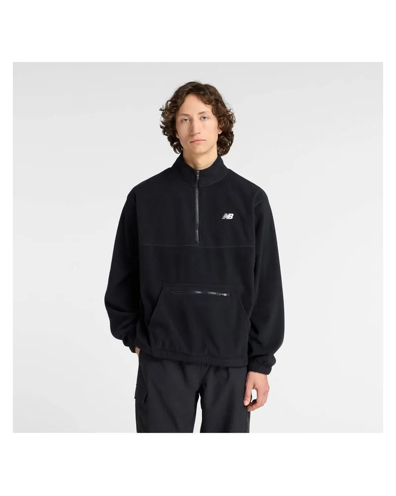 New Balance Herren Fleecepullover POLAR FLEECE 1 ZIP Schwarz