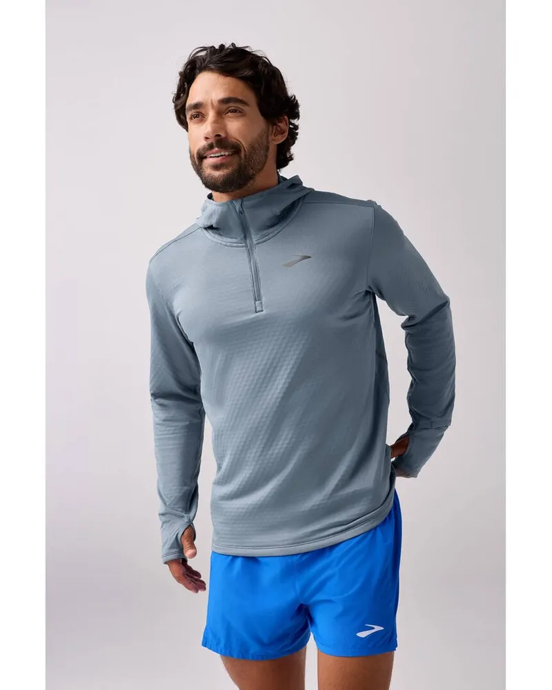 Brooks Herren Hoodie NOTCH THERMAL 3.0 Grau