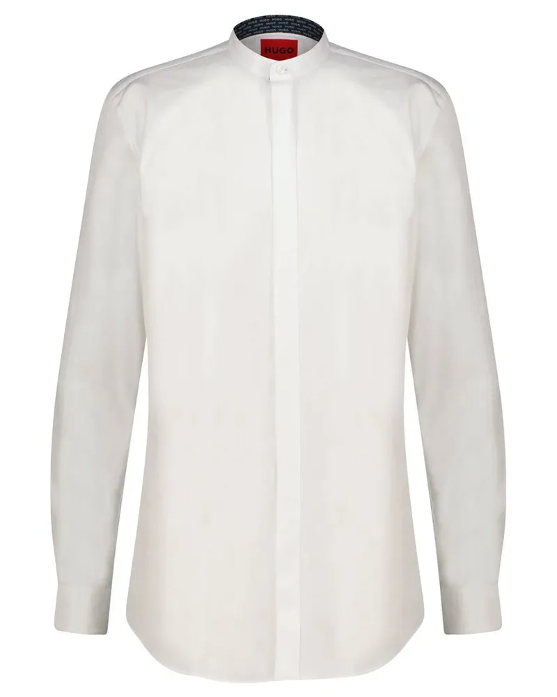 HUGO BOSS Herren Hemd aus Baumwolle KALEB Slim Fit Weiss