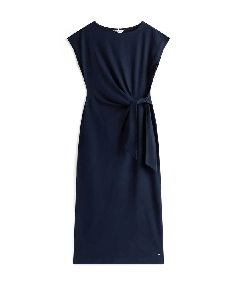 Tommy Hilfiger Damen Maxikleid mit Knotendetail Marine