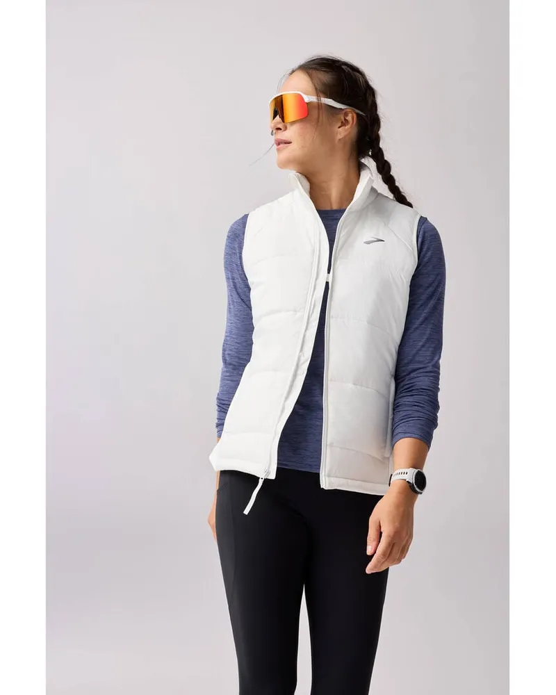 Brooks Damen Weste SHIELD HYBRID VEST 3.0 Weiß