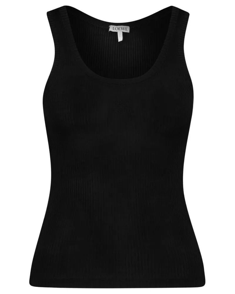 Loewe Damen Tanktop aus Seide ANAGRAM Schwarz