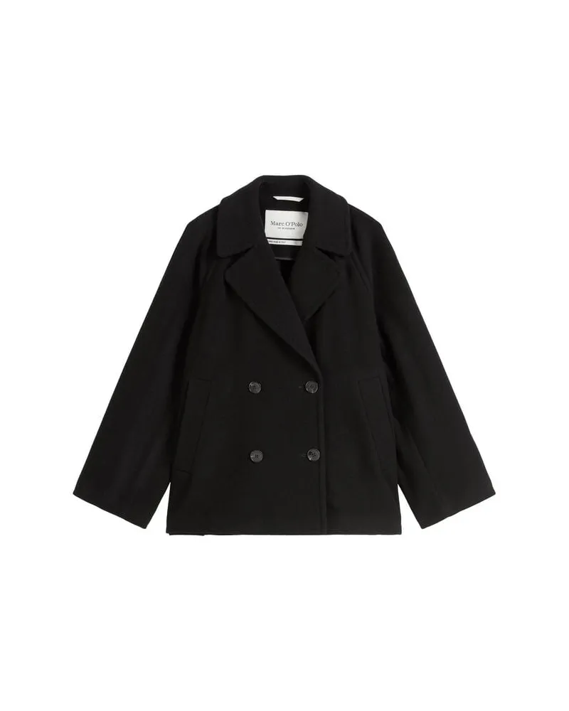Marc O'Polo Damen Cabanjacke mit Wolle Schwarz