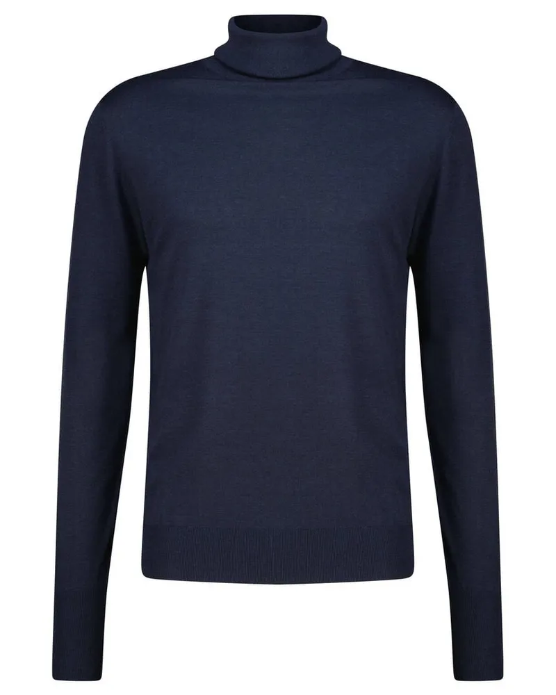 Stefan Brandt Herren Rollkragenpullover aus Wolle ELI ROLLI LA WF Marine
