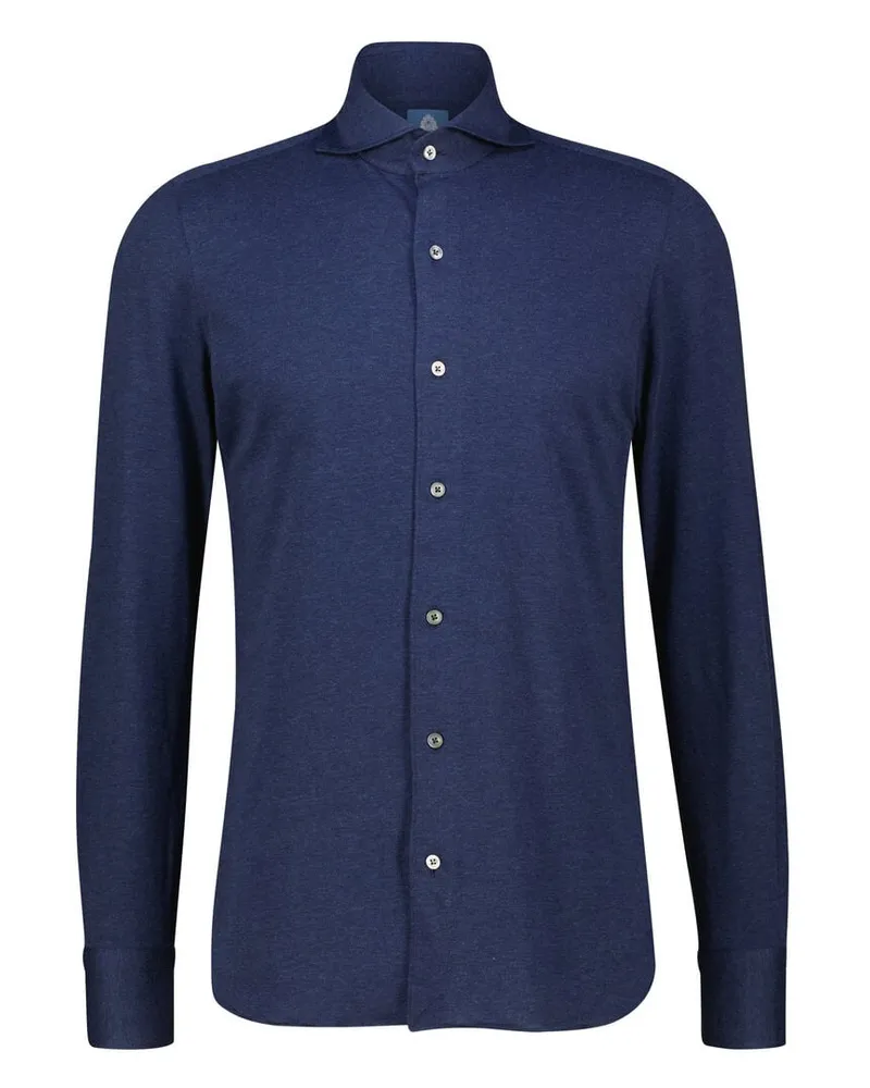 Finamore 1925 Herren Jerseyhemd TORONTO SERGIO Slim Fit Marine