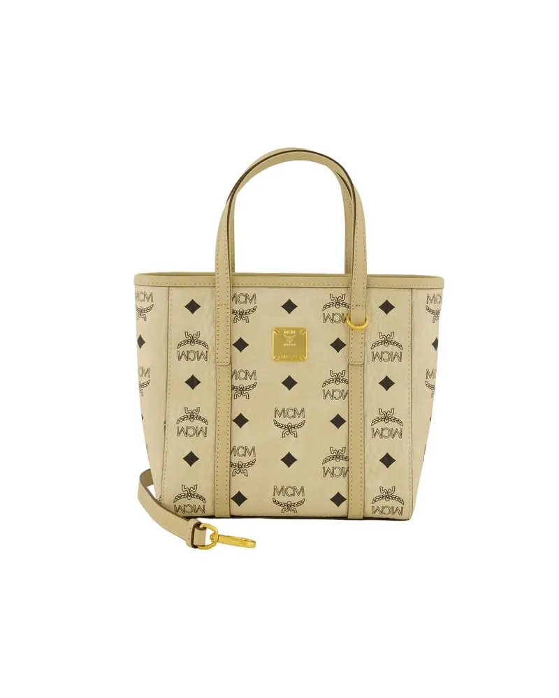 MCM Damen Mini-Shopper aus Visetos TONI Camel