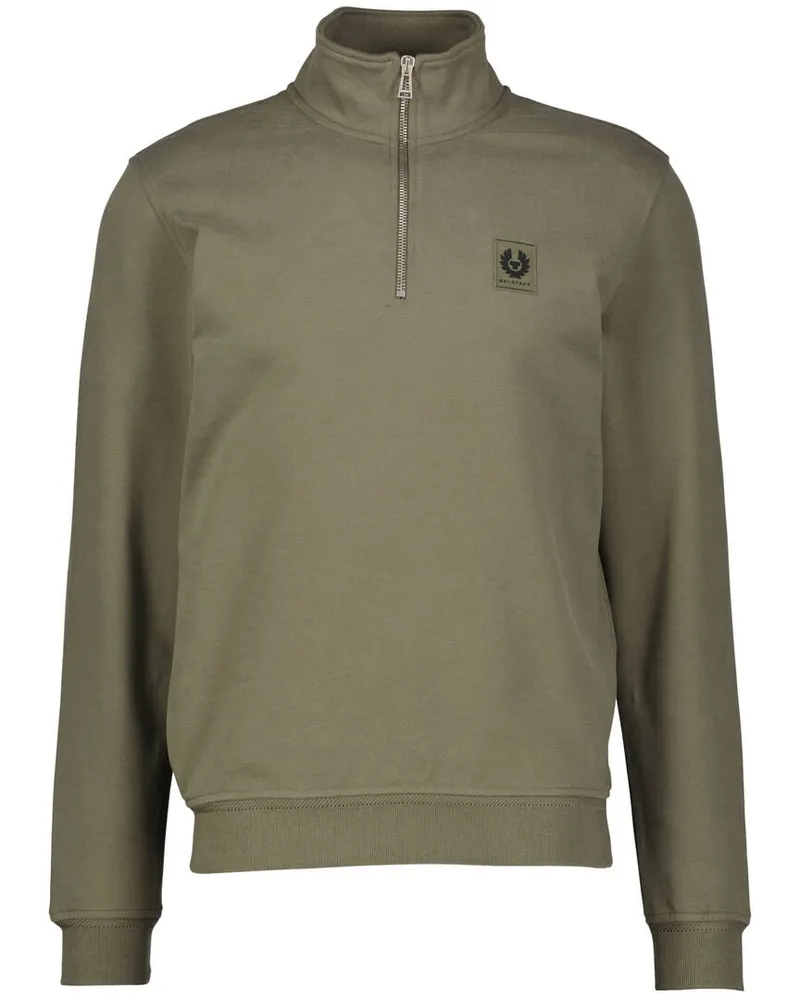 Belstaff Herren Sweatshirt mit Troyer-Kragen Oliv