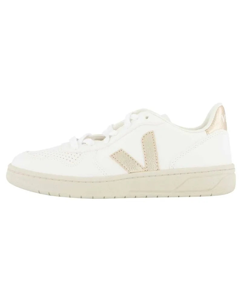 VEJA Damen Sneaker V-10 CHROMEFREE LEATHER Weiss