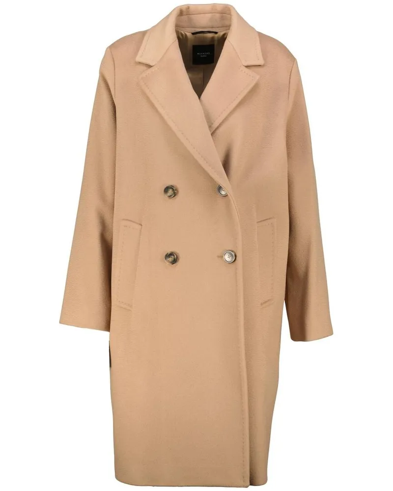 Max Mara Damen Wintermantel aus Schurwolle ZUM Nougat