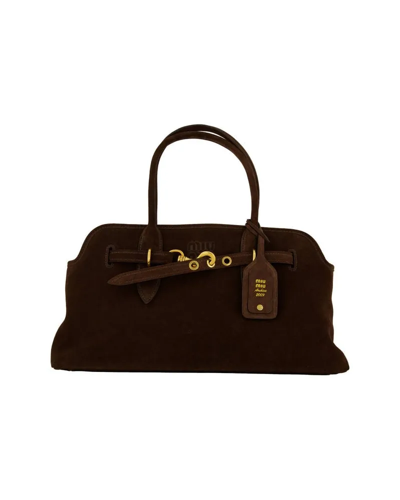 Miu Miu Damen Shopper AVENTURE SUEDE Braun