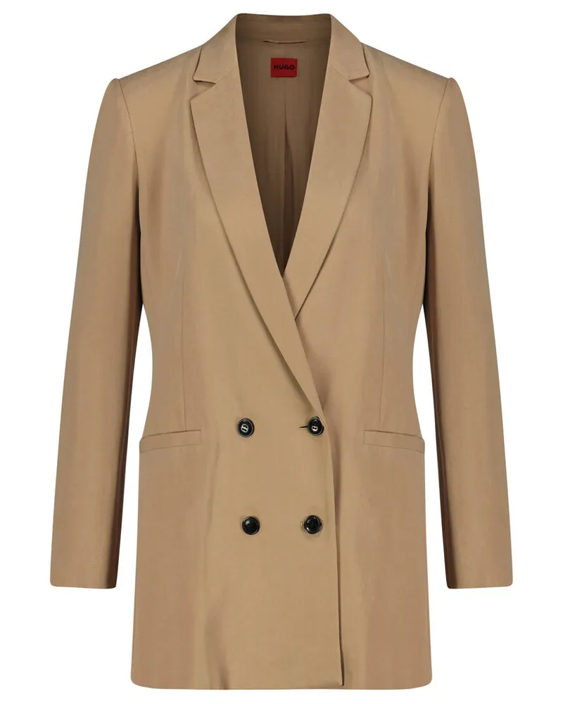 HUGO BOSS Damen Blazer aus Lyocell AVINEA Relaxed Fit Beige