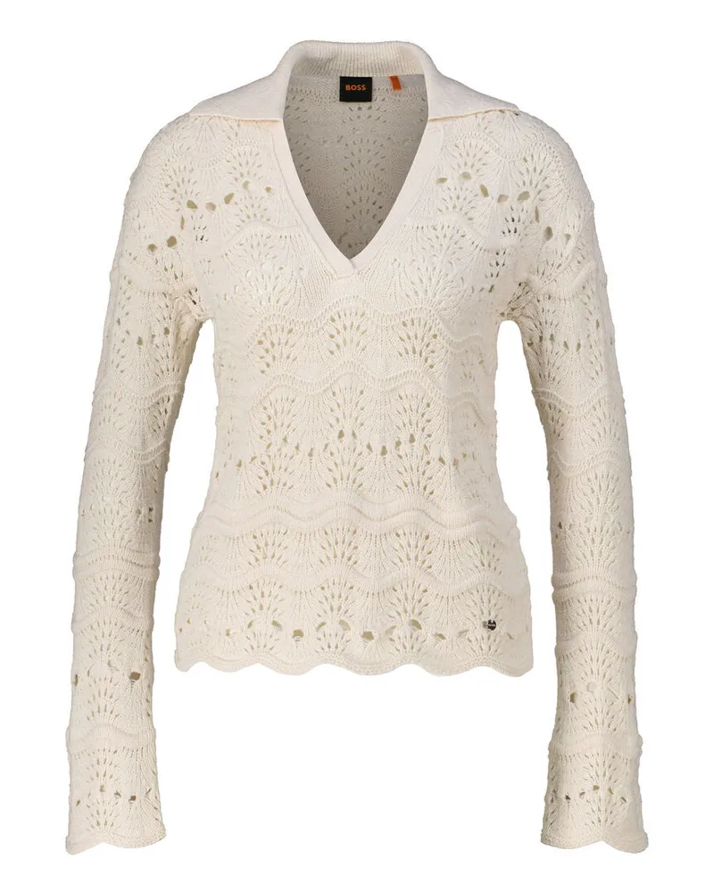 HUGO BOSS Damen Strickpullover C_FYDER Weiss