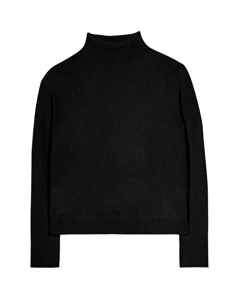 Luisa Cerano Damen Strickpullover aus Wolle und Kaschmir Schwarz