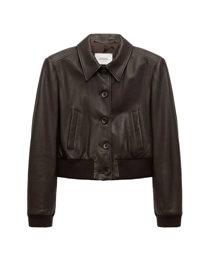 Dorothee Schumacher Damen Lederjacke SLEEK STATEMENT Braun