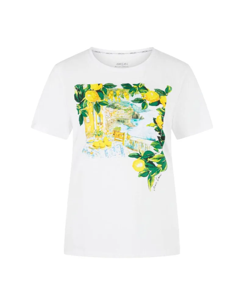 Marc Cain Damen T-Shirt aus Baumwolle Weiss