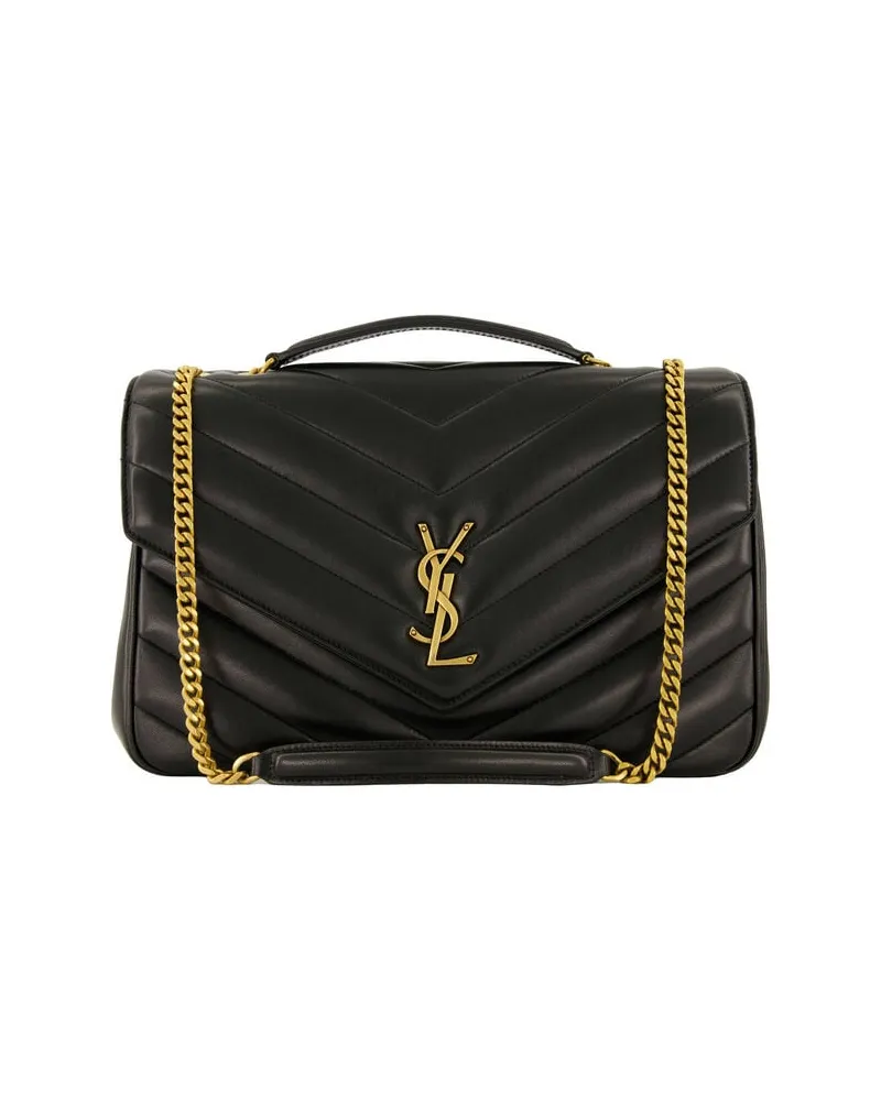 Saint Laurent Damen Umhängetasche LOULOU Large Schwarz