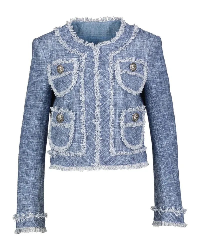 Maison Common Damen Blazer aus Baumwoll-Mix Bleu