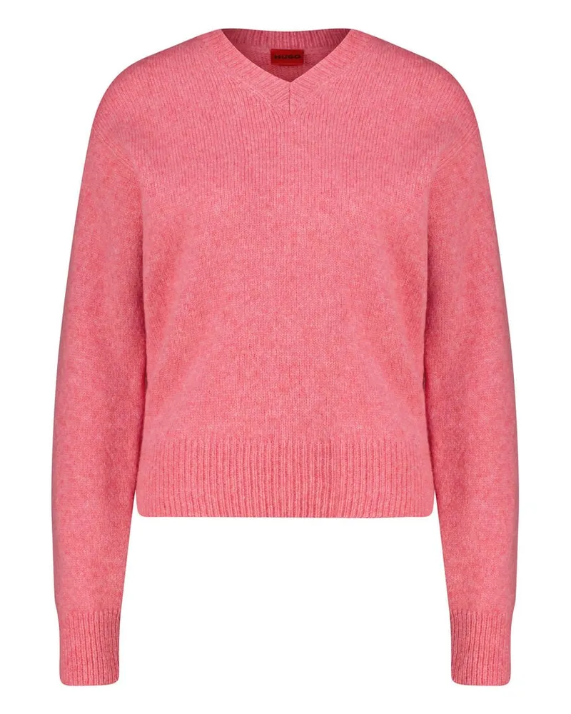 HUGO BOSS Damen Strickpullover mit Wolle SOLANU Pink