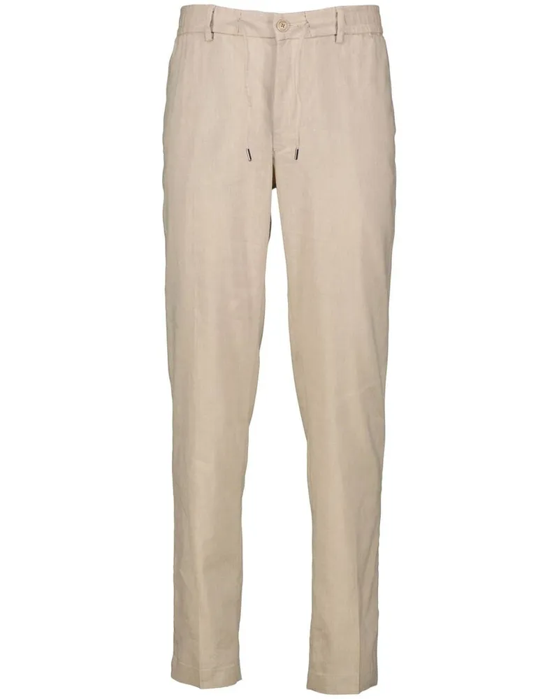 HUGO BOSS Herren Hose mit Leinen C-KANE-RDS Regular Fit Beige