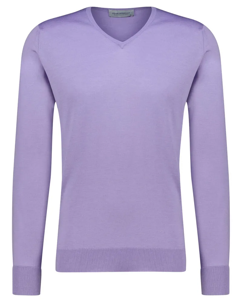 John Smedley Herren Feinstrickpullover BOBBY aus Merinowolle Viola