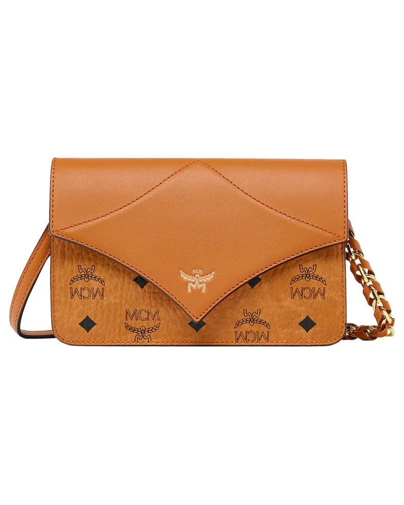MCM Damen Umhängetasche DIAMOND VI Cognac
