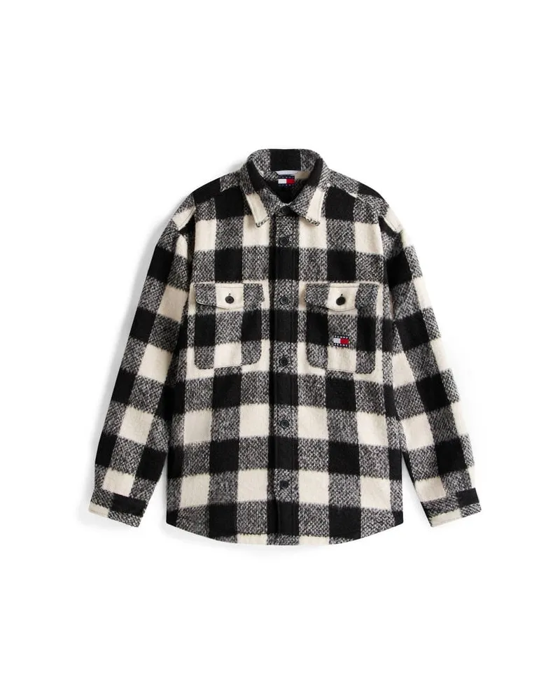 Tommy Hilfiger Herren Hemdjacke TJM CHECK OVERSHIRT Schwarz