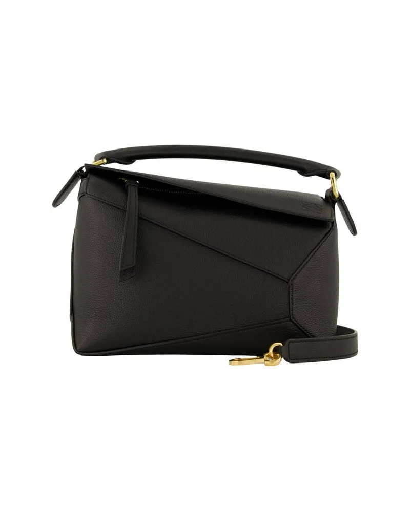 Loewe Damen Schultertasche PUZZEL EDGE Small Schwarz