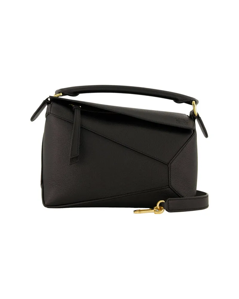 Loewe Damen Schultertasche PUZZLE EDGE Small Schwarz